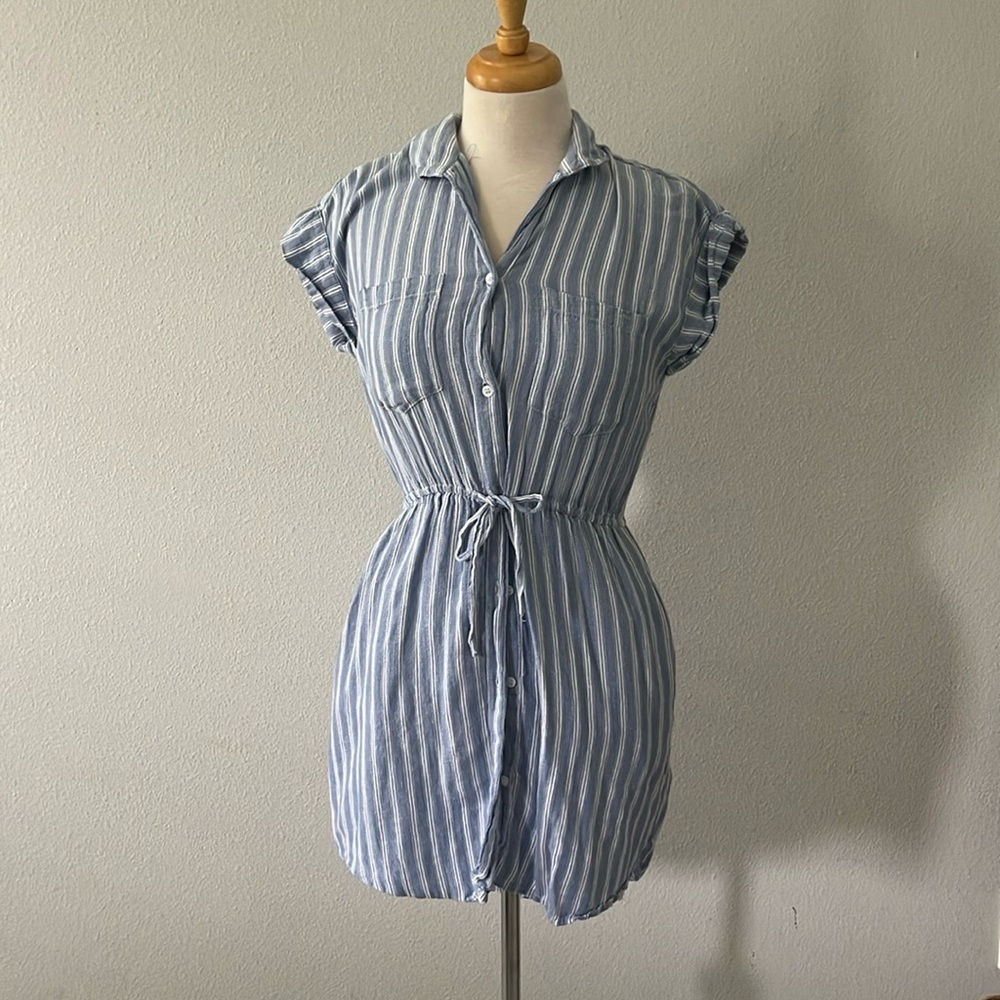 Japna Blue and White Striped Dress Sz.XS